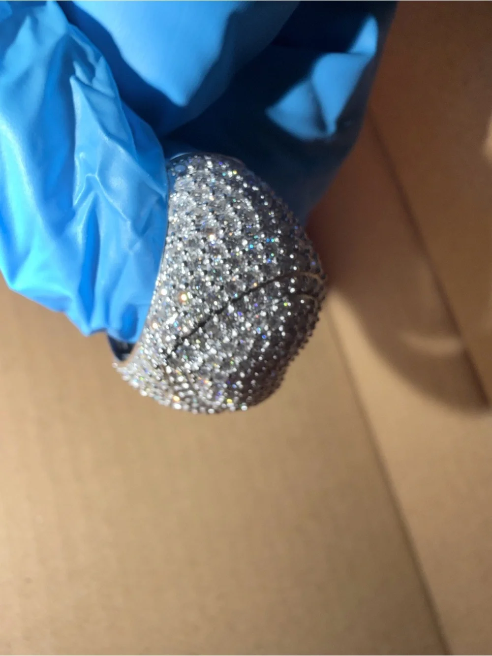 925 silver heart shaped ring with moissanite stones